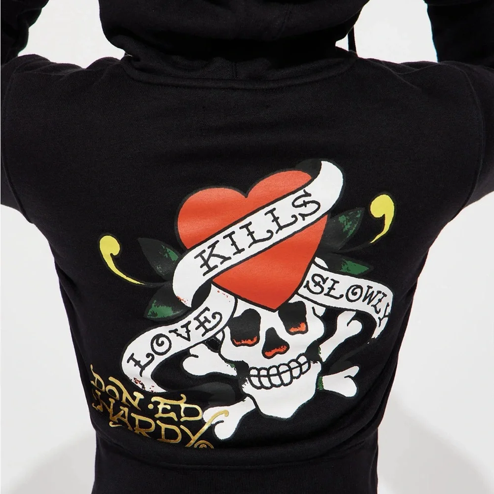 LAST CHANCE - Ed Hardy Cropped Hoodie - Picture 2 of 4